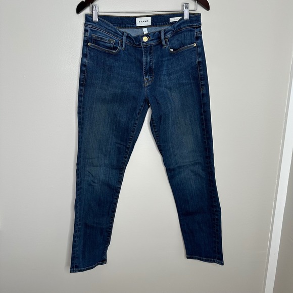 Frame Denim Denim - FRAME‎ Le Garcon Jeans Women's Size 27 Blue Denim Mid Rise Slim Fit Pants
